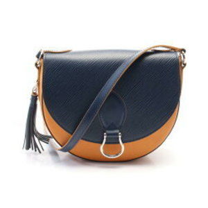 Louis Vuitton Saint Cloud Leather Shoulder Bag Epi Navy Blue Orange